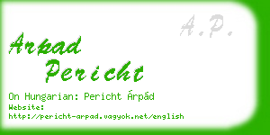 arpad pericht business card
